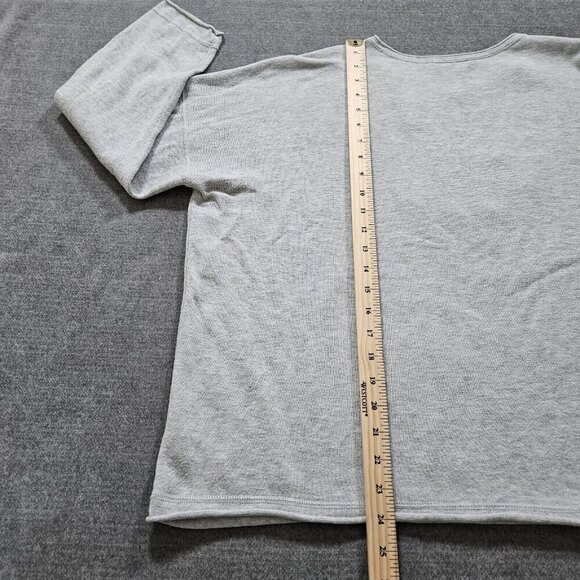 Lisa Todd Sweater Women 2X Gray Roll Neck Cuff Cotton Linen Blend Preppy Boho LS - Picture 7 of 16